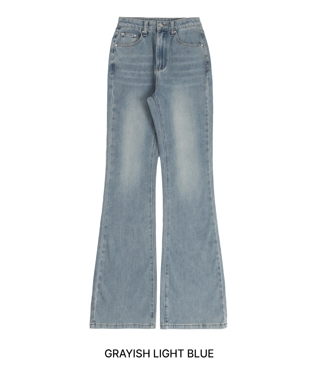 [기장선택/사계절]쫀득핏 캣워싱 데님 부츠컷 팬츠