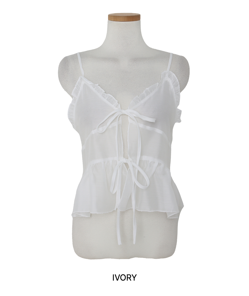 [레이어드*/러블리]멜팅 리본 프릴 뷔스티에