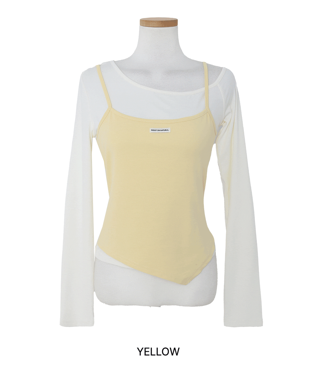 [일체형나시/페미닌]라이크 레이어드 언발 티셔츠