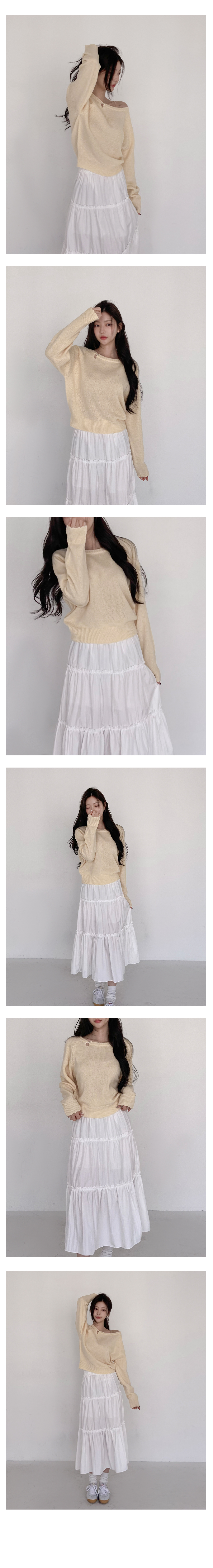 [봄색감💛]솔트 트임 버튼 울 니트