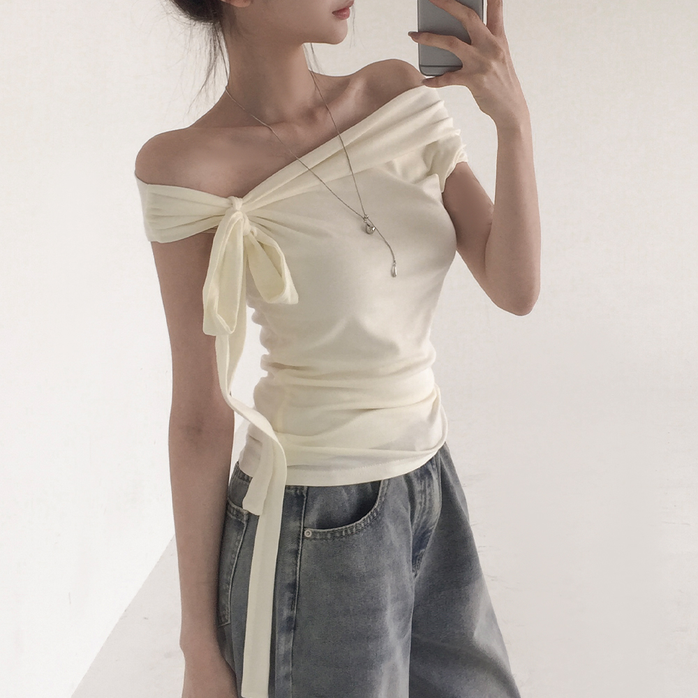 [타이set/모델소장]로닝 오프숄더 셔링 티셔츠