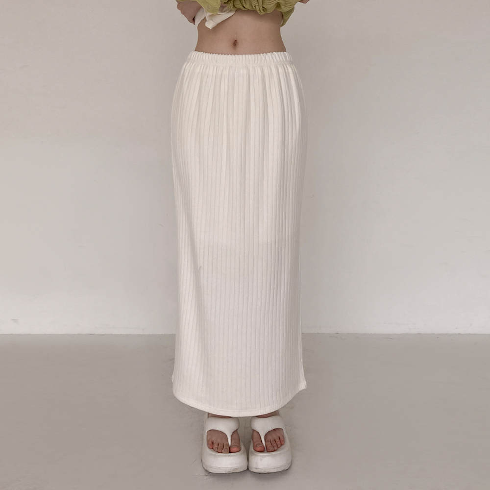 [셋업가능/허리밴딩]슈슈 골지 롱 스커트