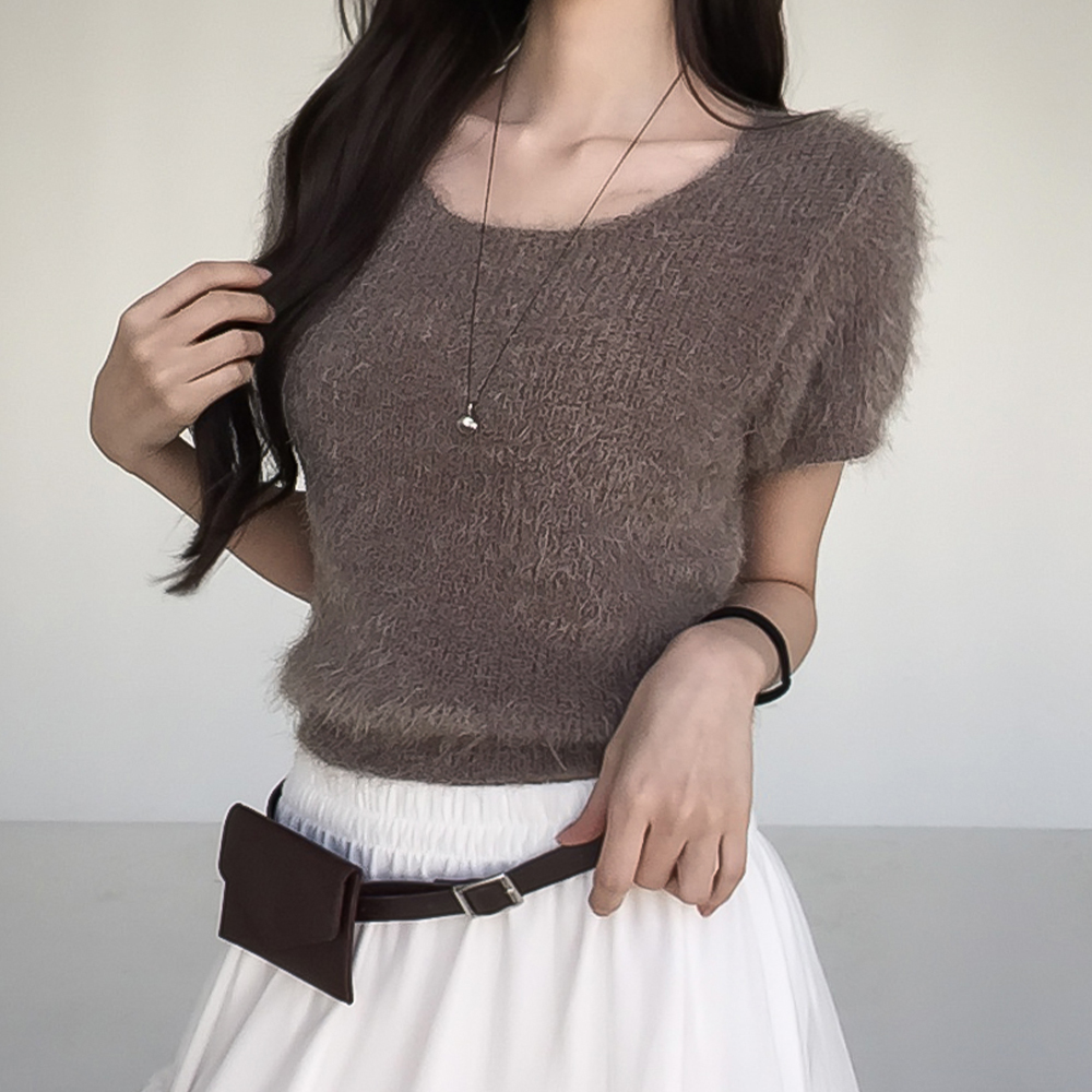 [러블리]스위티 솔잎 반팔 니트