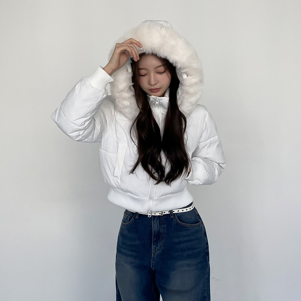 [퍼탈부착o/4온스🌡]웨이업 라쿤 크롭 패딩