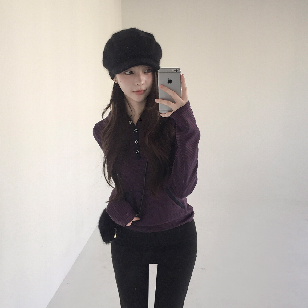 [*코디포인트/데일리]케즈 스트라이프 슬림 후드