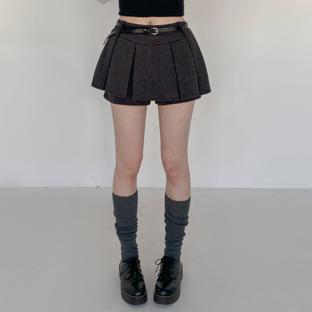 [치마바지/극찬핏]포브 플리츠 모직 스커트