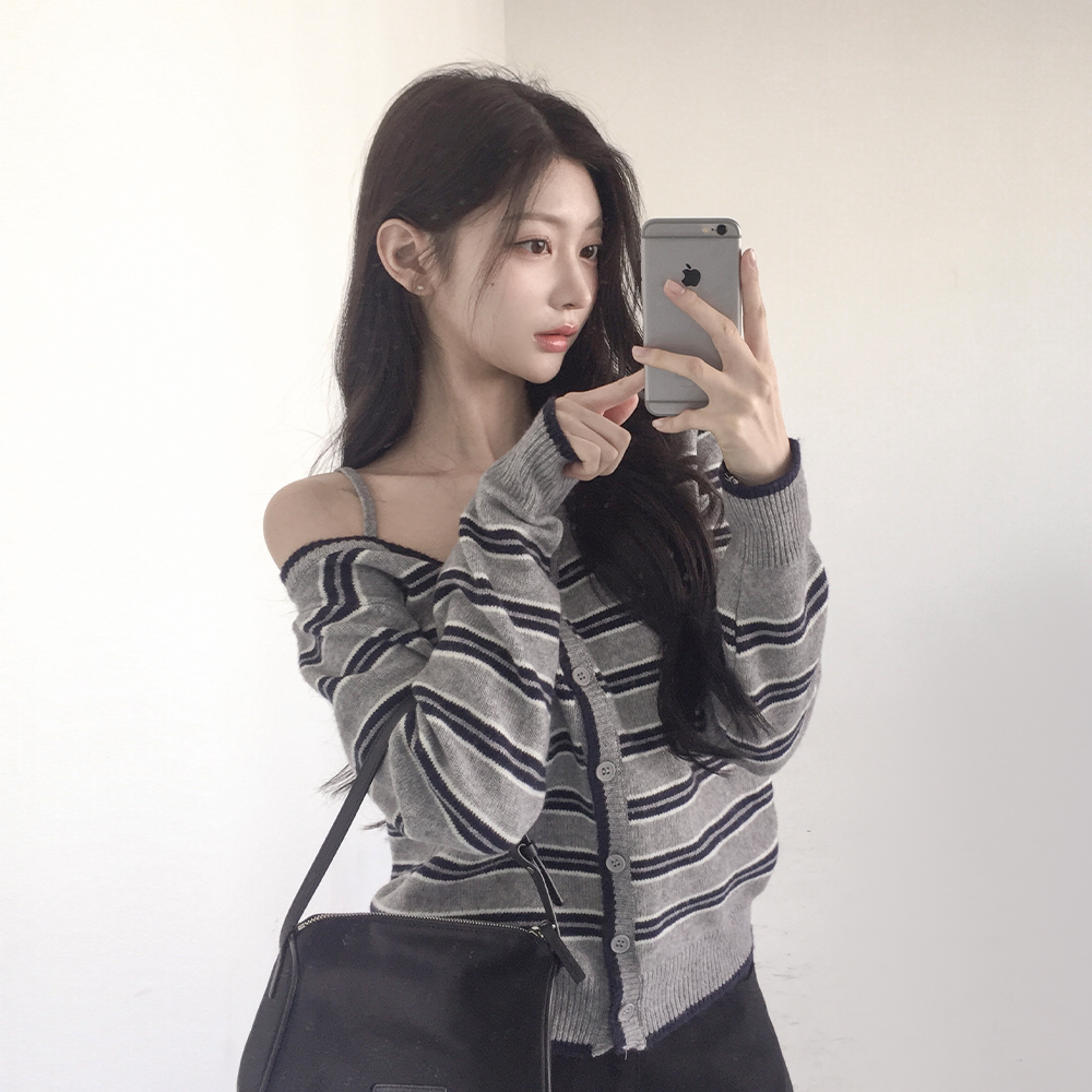 [봄니트/아방여리핏]플룻 언발 버튼 니트 가디건