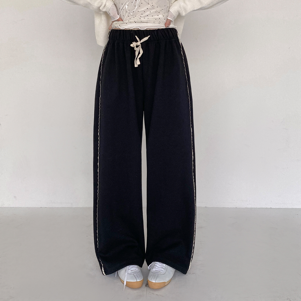 [레이스point🤍]트리밍 와이드 트레이닝 팬츠