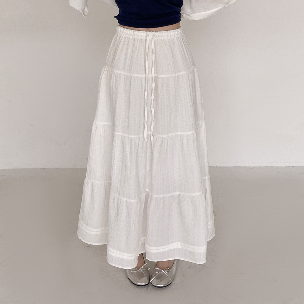 [속치마/데이트룩]베러 캉캉 밴딩 맥시 스커트