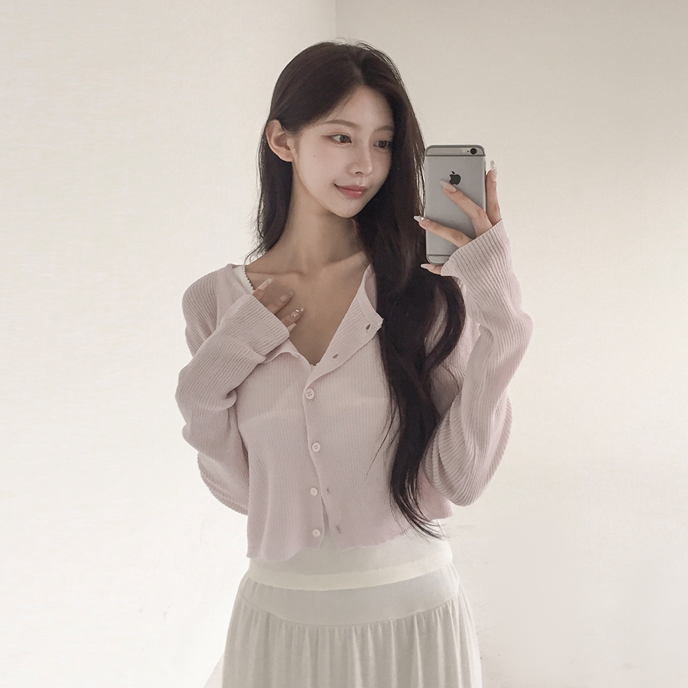 [2사이즈!/여름소재]아슈 여리핏 골지 가디건