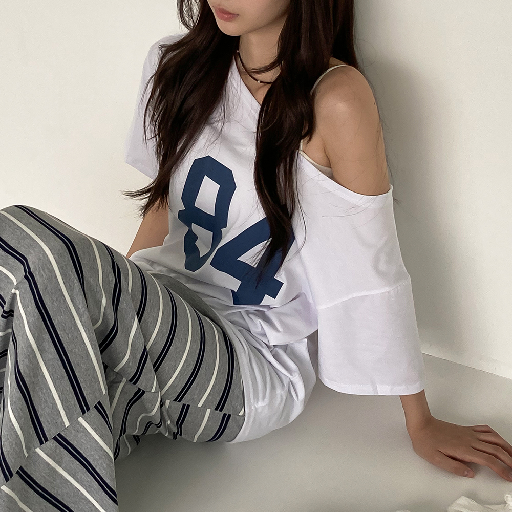 [여리여리핏/원숄더]보호본능핏 오프숄더 반팔티