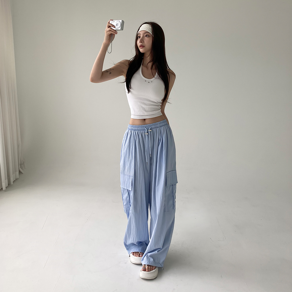 [데일리템]메가 카고 와이드 밴딩 팬츠