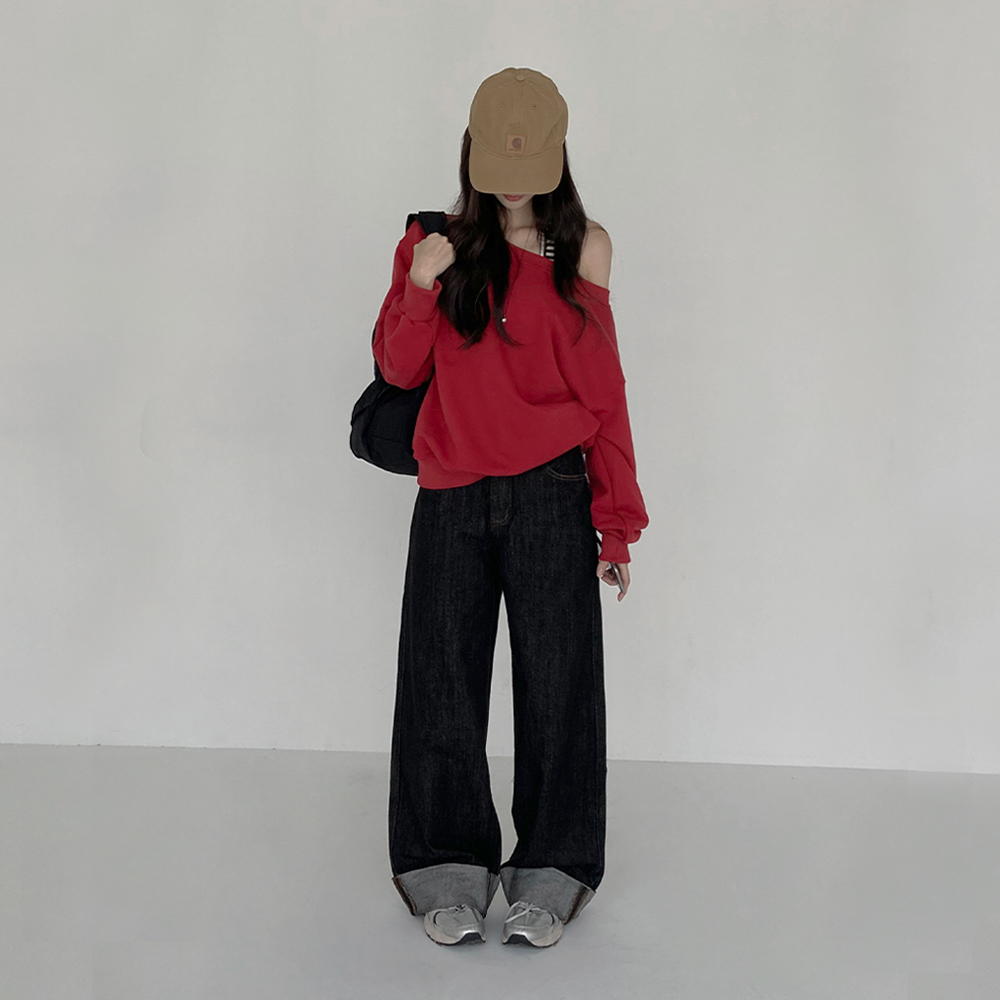 [논페이드/요즘유행]롤링 롤업 데님 팬츠