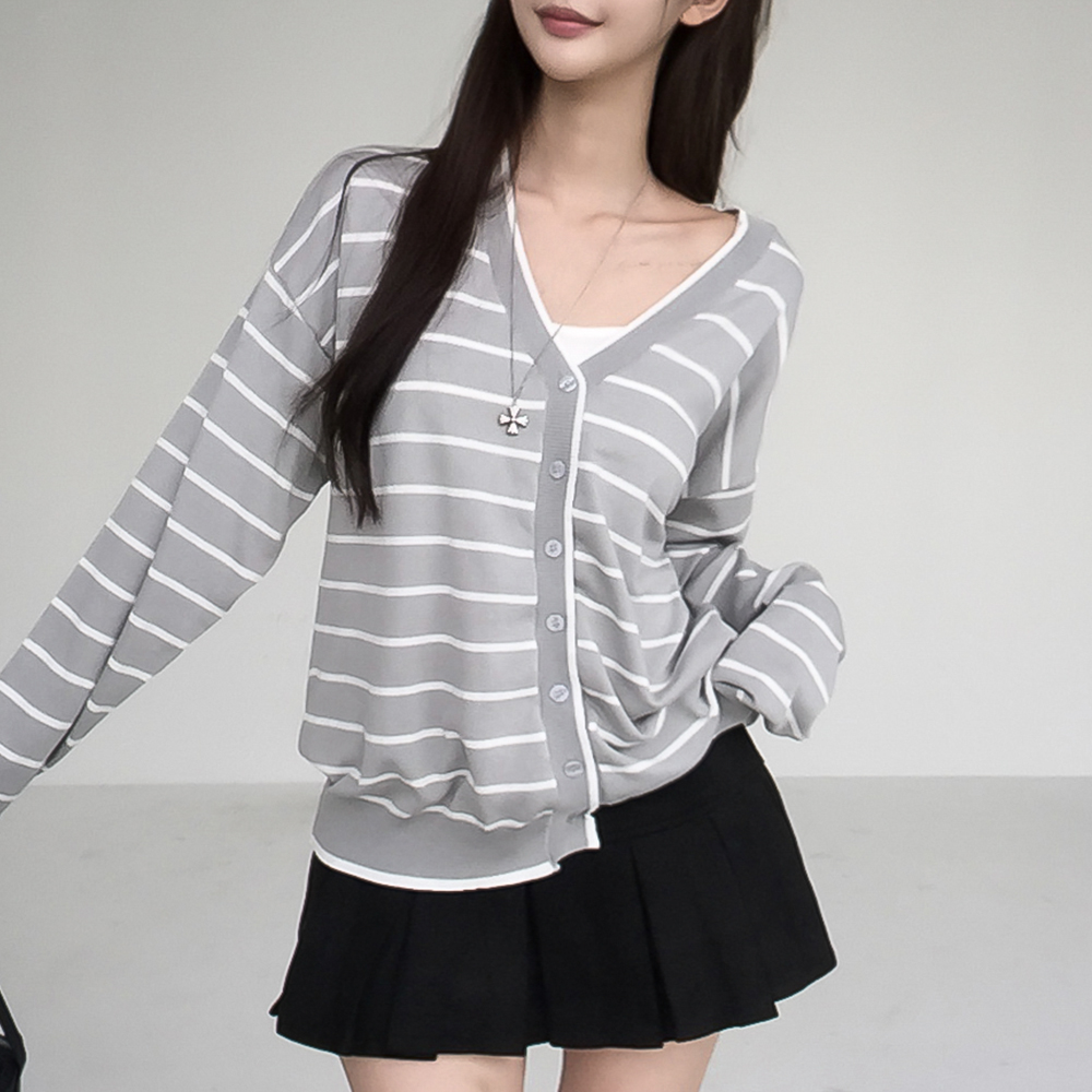 [느좋녀]드폴 단가라 브이 가디건