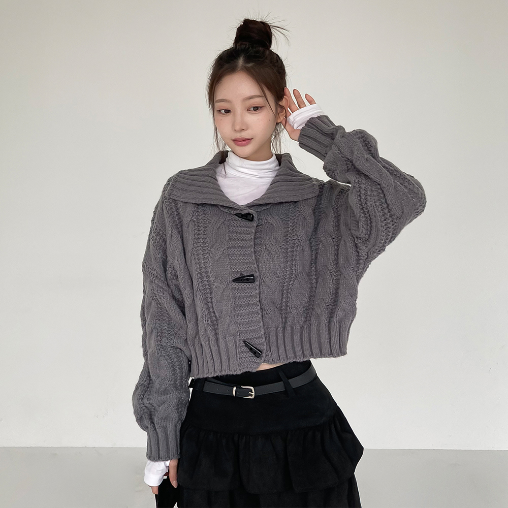 [루즈핏/폭닥]도톰 케이블 떡볶이 가디건