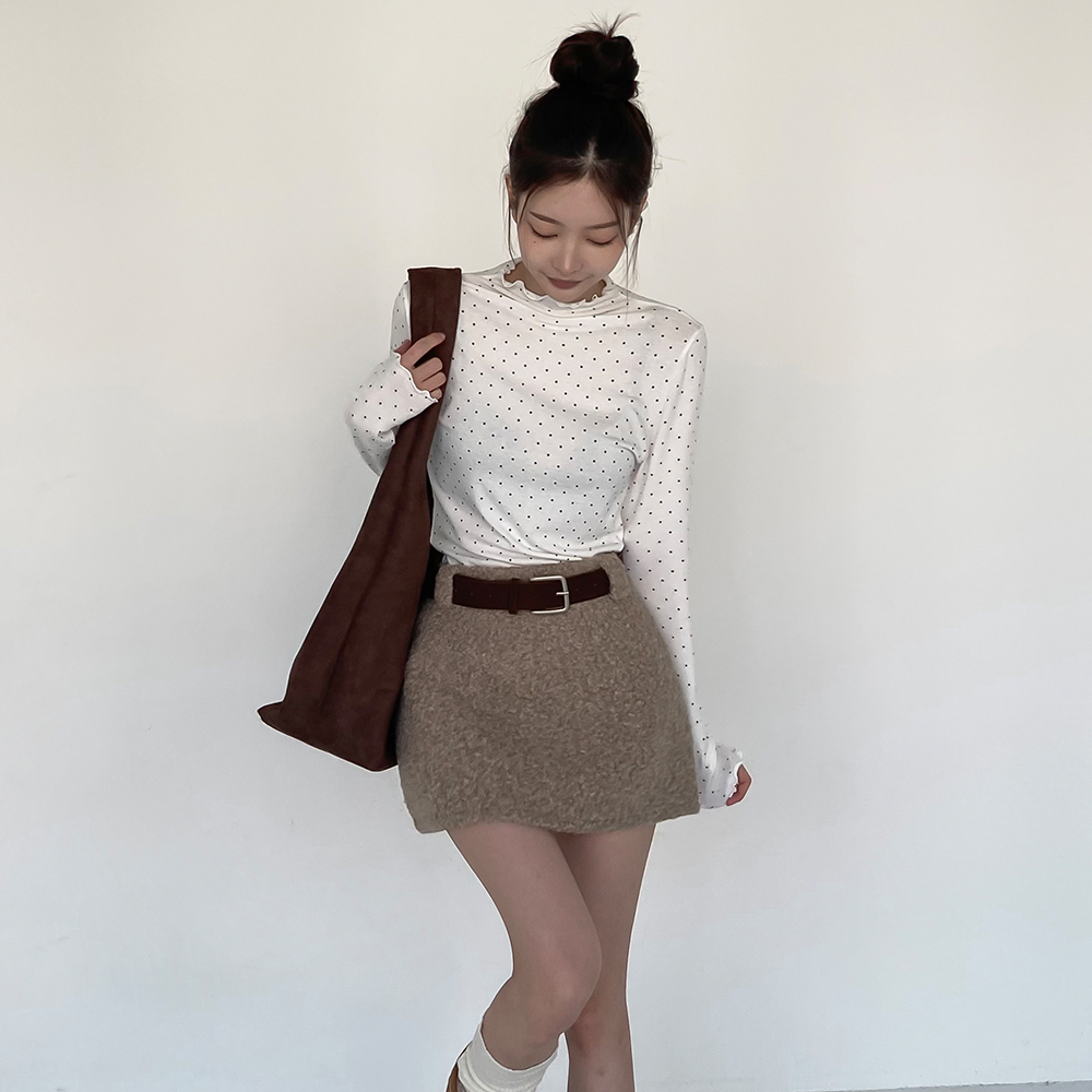 [벨트set/겨울치마]머핀 뽀글이 미니 스커트