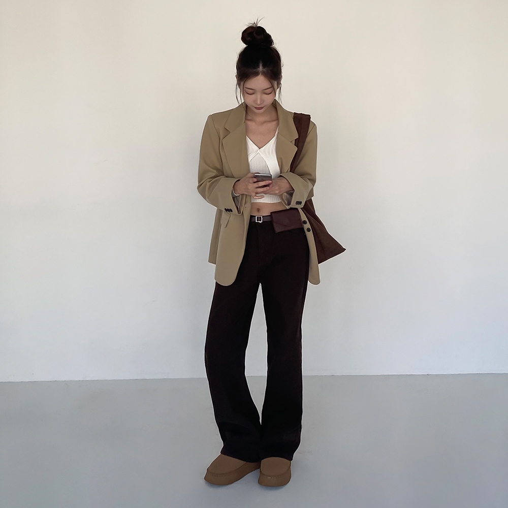 [기모안감/겨울템]허그웜 와이드 코튼 팬츠