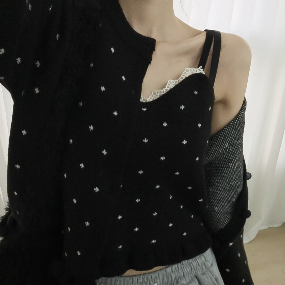 [set item/코디완성]디얼 도트 나시 가디건 세트