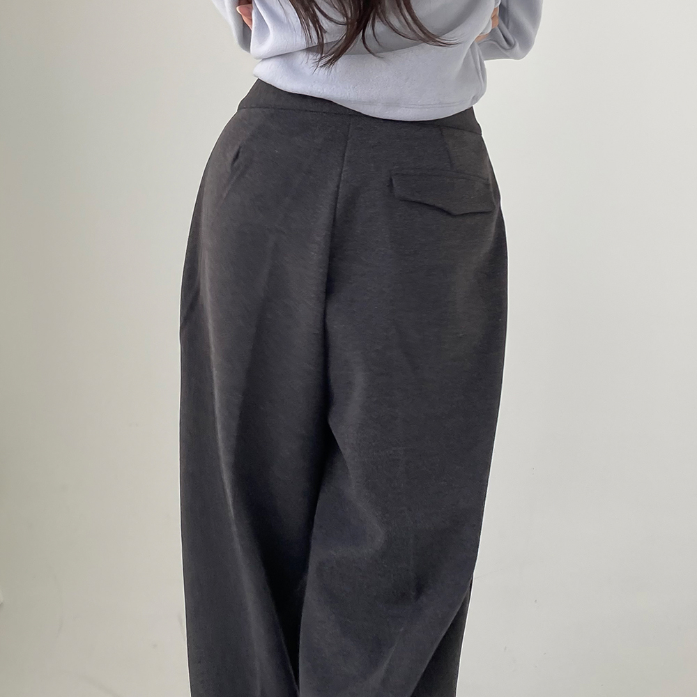 [기모안감/데일리]밀크 핀턱 겨울 슬랙스