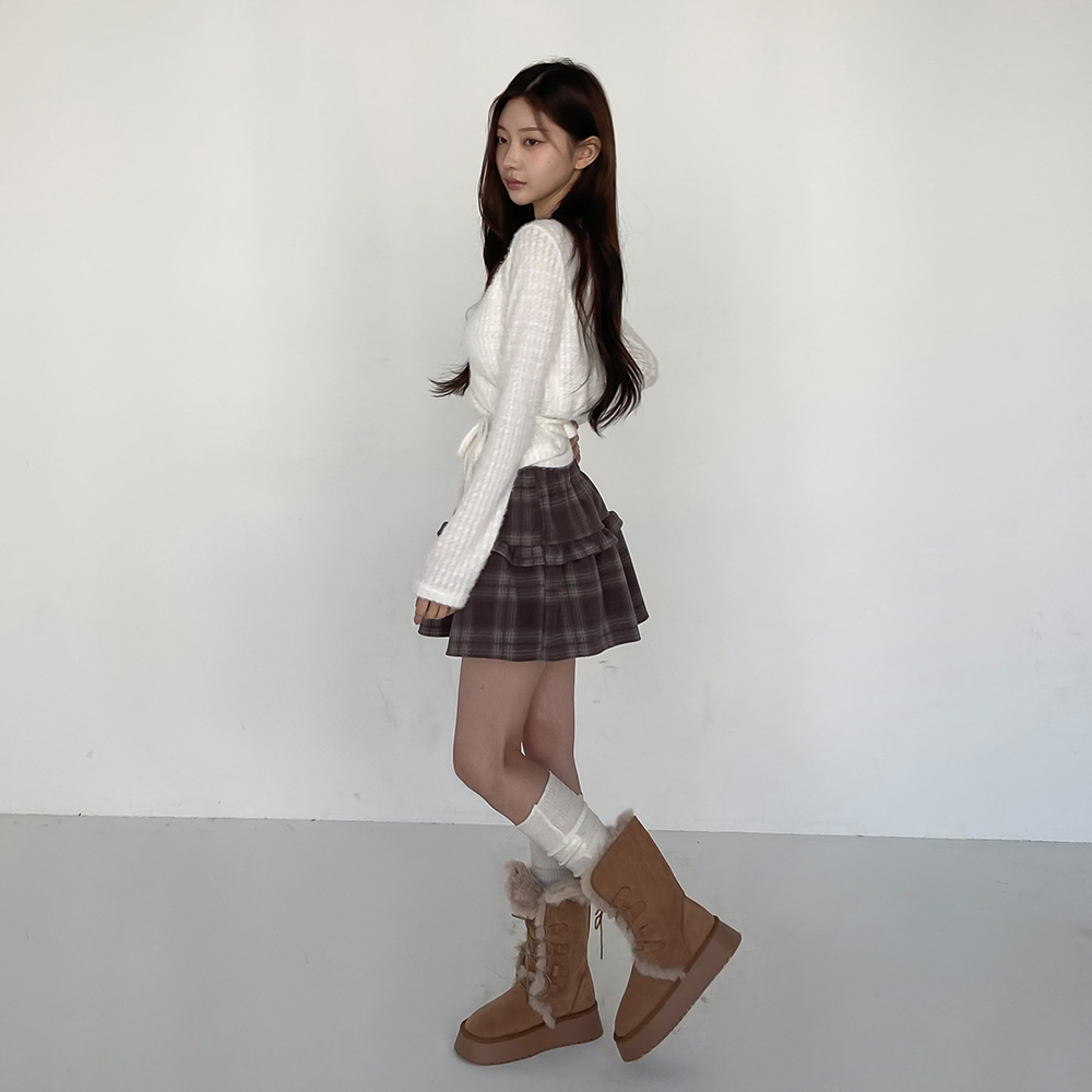 [귀욤/연말룩]쿠미 체크 캉캉 스커트